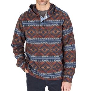 Faherty Pacific Hooded Poncho Organic Cotton Snaps
